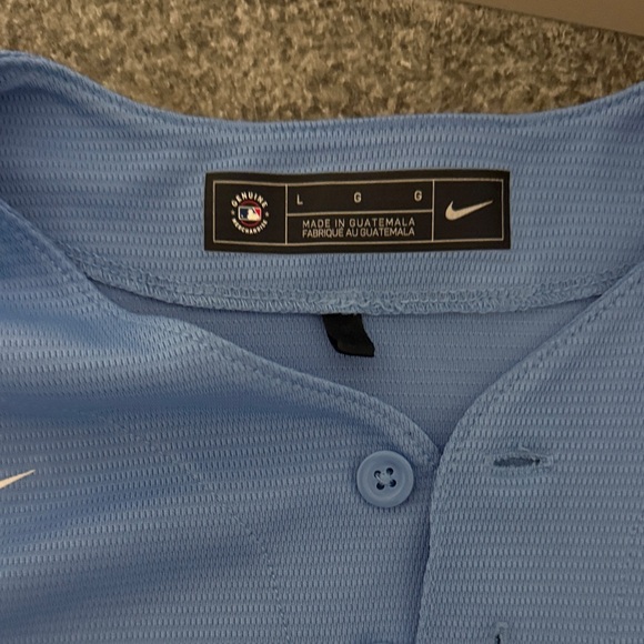 Nike Light Blue Royals Button-Up Jersey - Picture 2 of 3